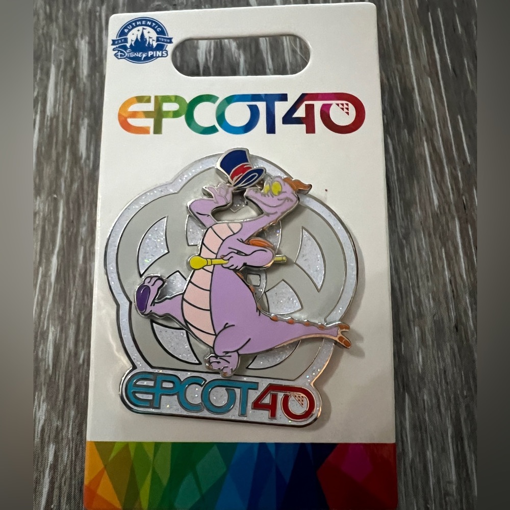 2022 EPCOT 40th Disney pin Figment with Dreamfinder’s hat, New On Card